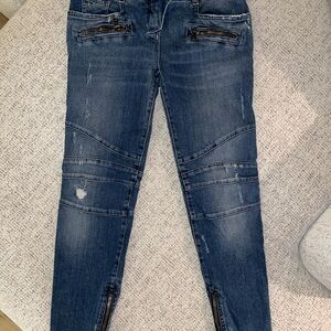 Balmain Distressed Blue Skinny Jeans